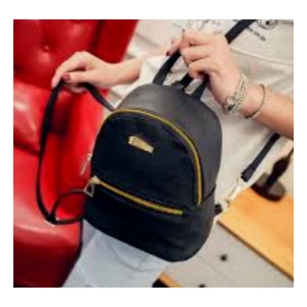 Flash Sale Backpack Black PU Leather Mini Backpack/Shoulder Bag